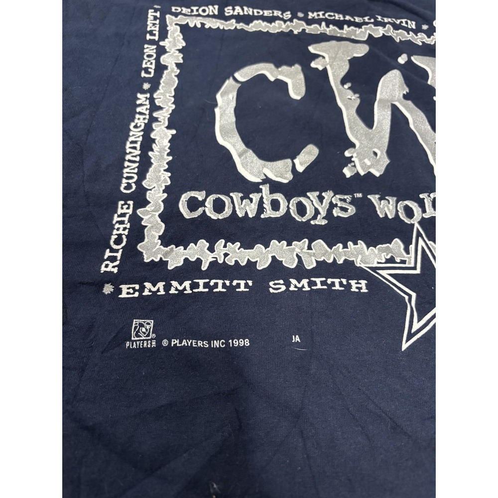 Vintage 1998 Dallas Cowboys World Order CWO NFL T-Shirt Deion Sanders Emmitt - Picture 2 of 6